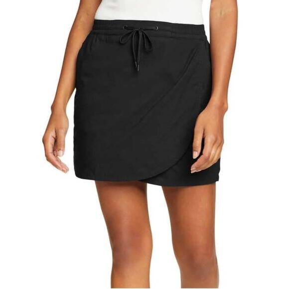 Eddie Bauer Tulip‎ Hem Skort Golf Skirt Black Size Large UPF 50 Sun Bike Short - Picture 1 of 12